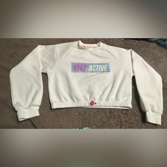 Zara Other - Zara White and Pink Sweatshirt with Graphic Design